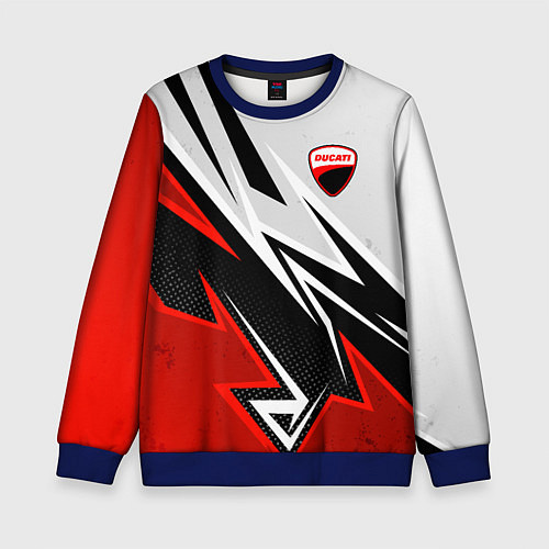 Детский свитшот Ducati - белый и красный / 3D-Синий – фото 1