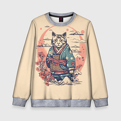 Детский свитшот Кот-самурай