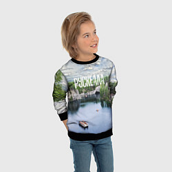 Свитшот детский Карелия горный парк Рускеала, цвет: 3D-черный — фото 2