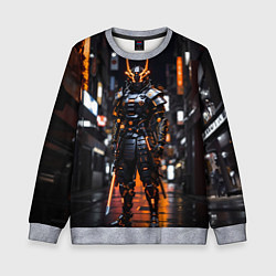 Детский свитшот Кибер робот самурай от нейросети