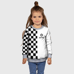 Свитшот детский Астро шахматка, цвет: 3D-меланж — фото 2