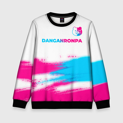 Детский свитшот Danganronpa neon gradient style: символ сверху / 3D-Черный – фото 1