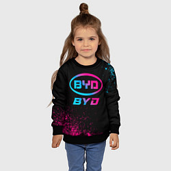 Свитшот детский BYD - neon gradient, цвет: 3D-черный — фото 2