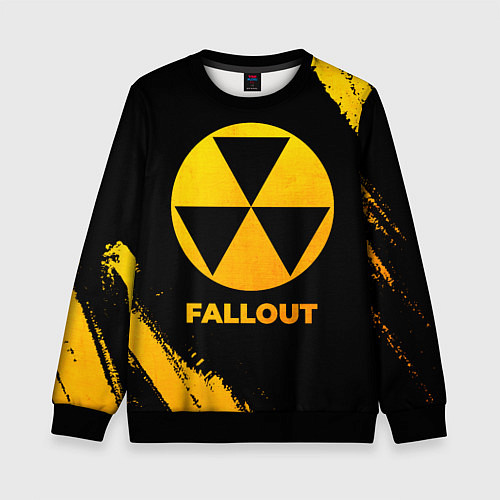 Детский свитшот Fallout - gold gradient / 3D-Черный – фото 1