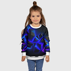 Свитшот детский Разлом плит из неона, цвет: 3D-белый — фото 2