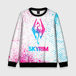 Детский свитшот Skyrim neon gradient style