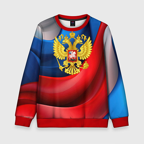Детский свитшот Золотой герб России / 3D-Красный – фото 1