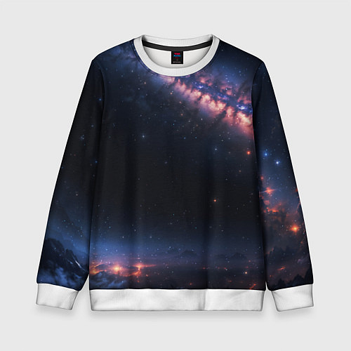 Детский свитшот Млечный путь в звездном небе / 3D-Белый – фото 1