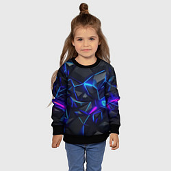 Свитшот детский Неоновые космические осколки, цвет: 3D-черный — фото 2