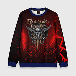 Свитшот детский Baldurs Gate 3 logo red, цвет: 3D-синий