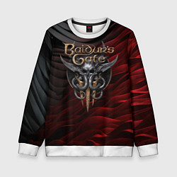 Детский свитшот Baldurs Gate 3 logo dark red black