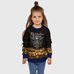 Свитшот детский Baldurs Gate 3 logo dark gold logo, цвет: 3D-синий — фото 2