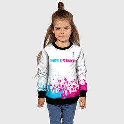 Свитшот детский Hellsing neon gradient style: символ сверху, цвет: 3D-черный — фото 2