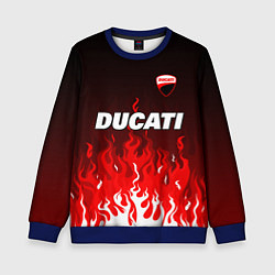 Детский свитшот Ducati- красное пламя