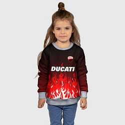Свитшот детский Ducati- красное пламя, цвет: 3D-меланж — фото 2
