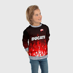Свитшот детский Ducati- красное пламя, цвет: 3D-меланж — фото 2