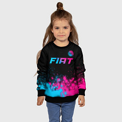 Свитшот детский Fiat - neon gradient: символ сверху, цвет: 3D-черный — фото 2