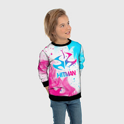 Свитшот детский Hitman neon gradient style, цвет: 3D-черный — фото 2