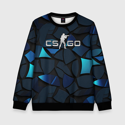 Детский свитшот CS GO blue black elements / 3D-Черный – фото 1