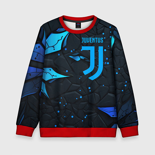 Детский свитшот Juventus abstract blue logo / 3D-Красный – фото 1