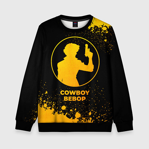 Детский свитшот Cowboy Bebop - gold gradient / 3D-Черный – фото 1