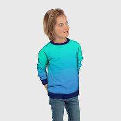 Свитшот детский Градиент сине-зелёный светлый, цвет: 3D-синий — фото 2