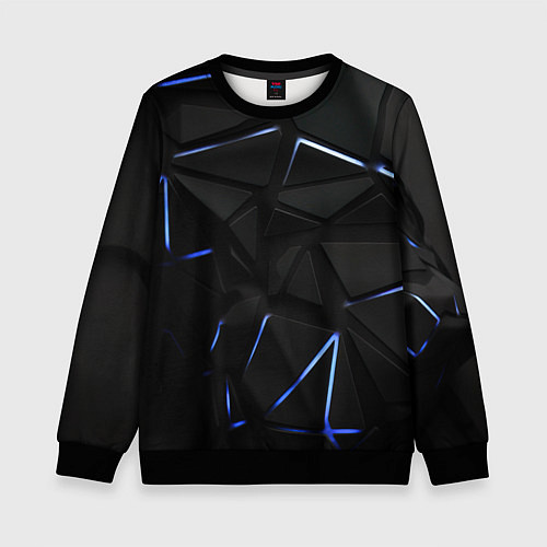 Детский свитшот Black texture neon line / 3D-Черный – фото 1
