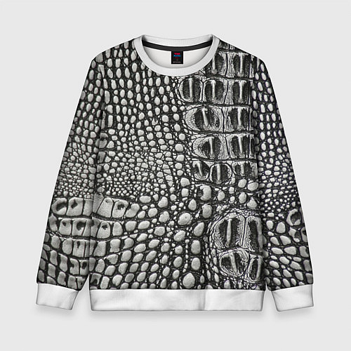 Детский свитшот Кожа крокодила - текстура / 3D-Белый – фото 1