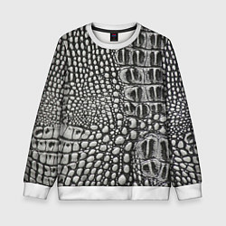 Свитшот детский Кожа крокодила - текстура, цвет: 3D-белый