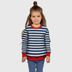 Свитшот детский Полосатый синий и кремовый, цвет: 3D-красный — фото 2