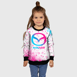 Свитшот детский Mazda neon gradient style, цвет: 3D-черный — фото 2