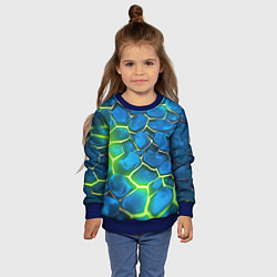 Свитшот детский Green blue neon, цвет: 3D-синий — фото 2