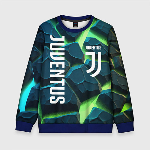 Детский свитшот Juventus green neon / 3D-Синий – фото 1