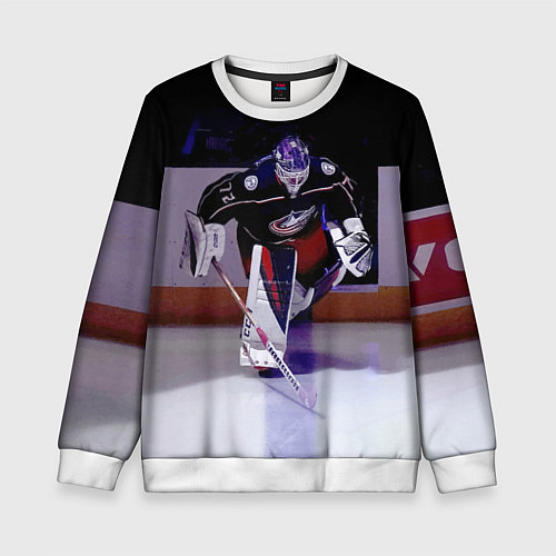 Детский свитшот Sergey Bobrovsky - goalkeeper - Columbus blue jack / 3D-Белый – фото 1