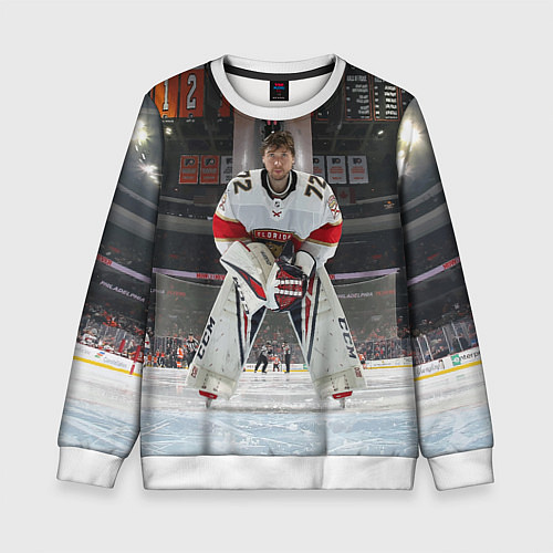 Детский свитшот Sergey Bobrovsky - Florida panthers - hockey / 3D-Белый – фото 1