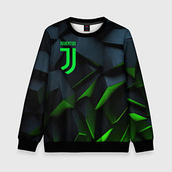 Свитшот детский Juventus black green logo, цвет: 3D-черный