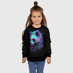 Свитшот детский Панда киберпанк, цвет: 3D-черный — фото 2