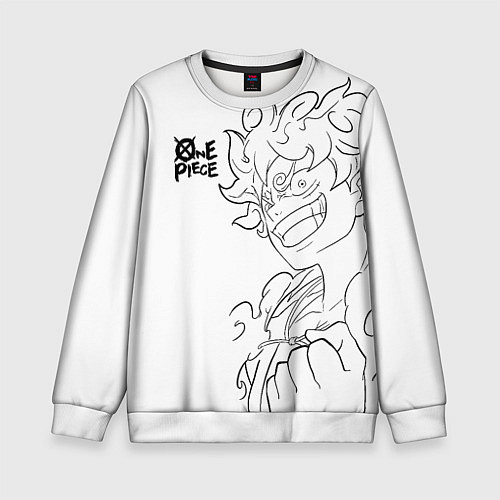 Детский свитшот Ван пис - Луффи гир 5 / 3D-Белый – фото 1