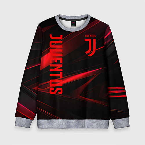 Детский свитшот Juventus black red logo / 3D-Меланж – фото 1