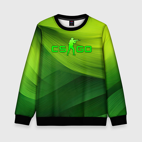 Детский свитшот CSGO green logo / 3D-Черный – фото 1