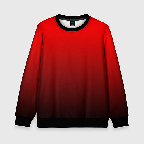 Детский свитшот Градиент красно-чёрный / 3D-Черный – фото 1