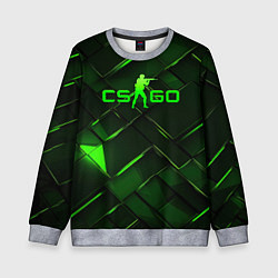 Свитшот детский CSGO green abstract elements, цвет: 3D-меланж