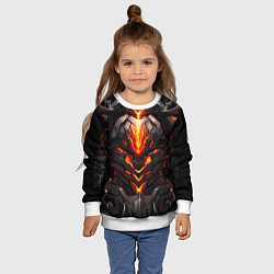 Свитшот детский Огненный доспех рыцаря Elden Ring, цвет: 3D-белый — фото 2