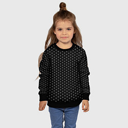 Свитшот детский Чёрный в белый горошек, цвет: 3D-черный — фото 2