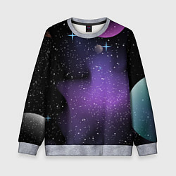 Свитшот детский Фон космоса звёздное небо, цвет: 3D-меланж