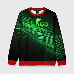 Свитшот детский CSGO green lines logo, цвет: 3D-красный