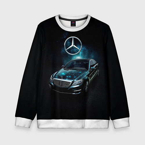 Детский свитшот Mercedes Benz dark style / 3D-Белый – фото 1
