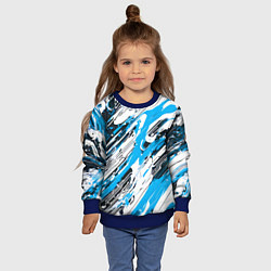 Свитшот детский Спонтанные брызги голубые, цвет: 3D-синий — фото 2