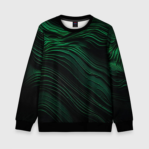 Детский свитшот Dark green texture / 3D-Черный – фото 1