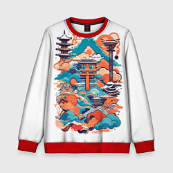Свитшот детский Ancient japan, цвет: 3D-красный